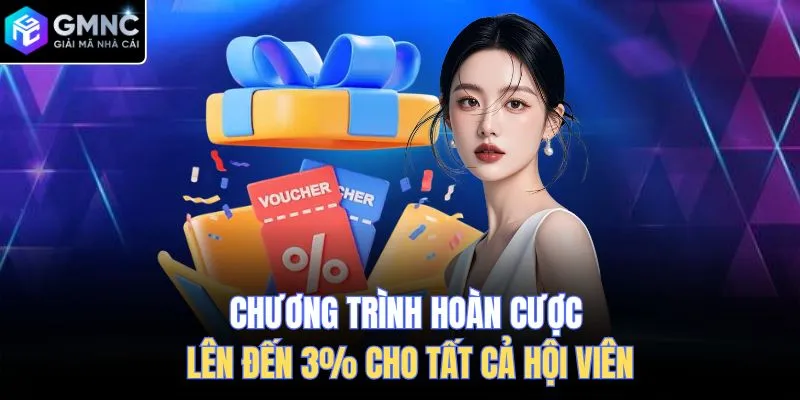 Chương trình hoàn cược lên đến 3% cho tất cả hội viên