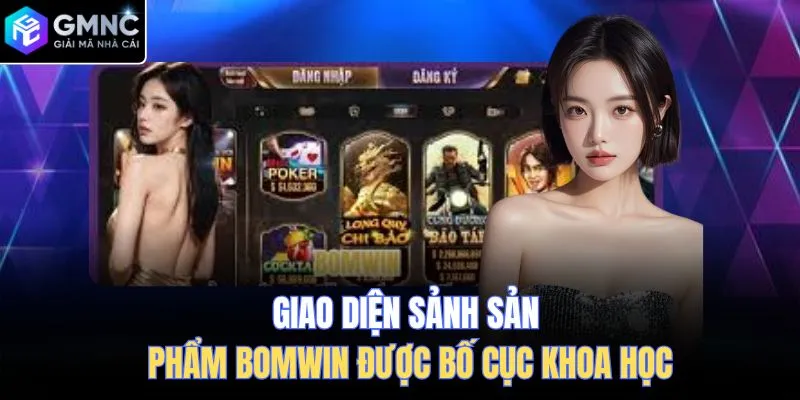 Giao diện sảnh sản phẩm Bomwin được bố cục khoa học