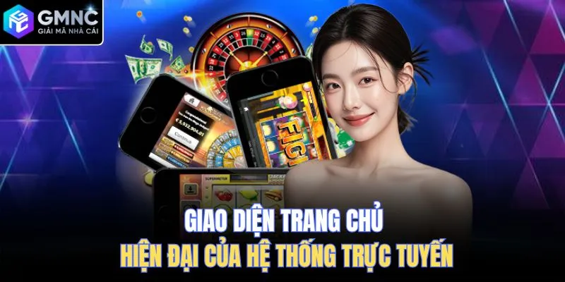 Giao diện trang chủ hiện đại của hệ thống trực tuyến